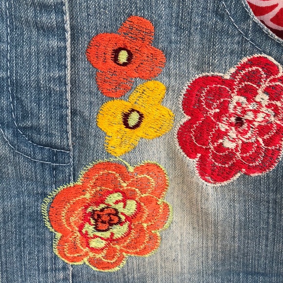 Baby Gassy Gooma Red Flora Top and Jean Skirt 4T - Picture 4 of 6